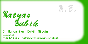 matyas bubik business card